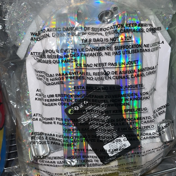 Holographic Silver Sequin Minnie backpack Loungefly - Picture 3 of 4
